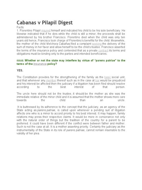 cabanas v pilapil case digest|Cabanas v. Pilapil .